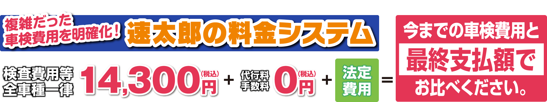 車検の速太郎の料金システム